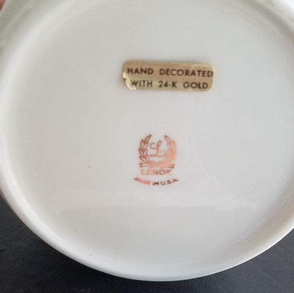Vintage Lenox Trinket Candy Dish Round Made USA Handcrafted 24 K Gold - Picture 7 of 12